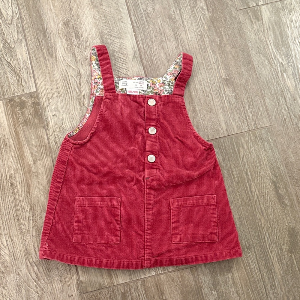 Zara Baby Cranberry Corduroy Toddler Dress